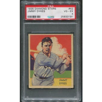 1934-36 Diamond Stars Baseball #42 Jimmy Dykes PSA 4 (VG-EX)