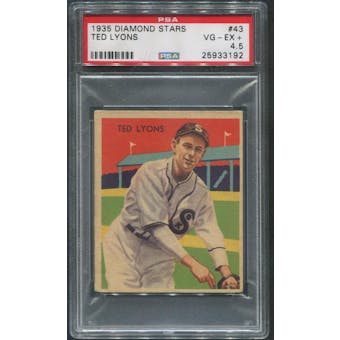 1934-36 Diamond Stars Baseball #43 Ted Lyons PSA 4.5 (VG-EX+)
