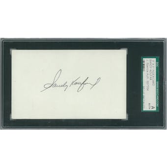 Sandy Koufax Autographed Los Angeles Dodgers Cut Signature (JSA)
