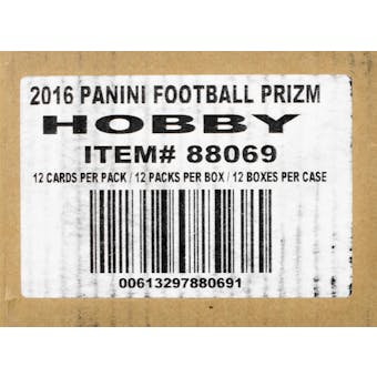 2016 Panini Prizm Football Hobby 12-Box Case