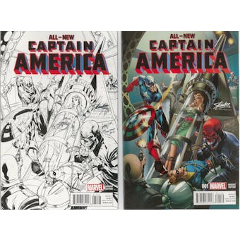Captain America #1 NM Stan Lee Collectibles/Campbell Variant Set