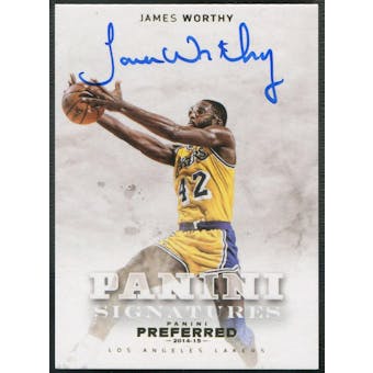 2014/15 Panini Preferred #476 James Worthy Gold Auto #08/10