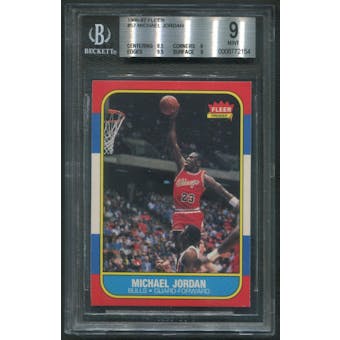 1986/87 Fleer Basketball #57 Michael Jordan Rookie BGS 9 (MINT)