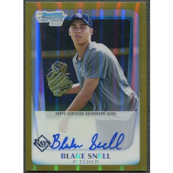 2011 Bowman Chrome Draft Prospect #BSN Blake Snell Gold Refractor Rookie Auto #09/50