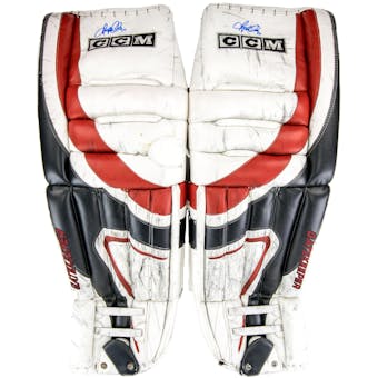 Ryan Miller CCM Goalie Pads Autographed Game Used red white black