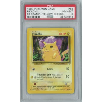Pokemon Promo Pikachu 58/102 E3 Stamp Single PSA 8