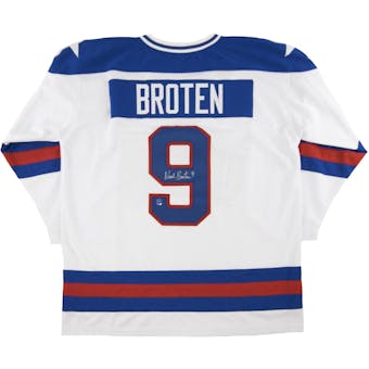 Neal Broten Autographed USA White Hockey Jersey Miracle on Ice