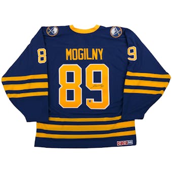 Alexander Mogilny Autographed Buffalo Sabres Large Blue Hockey Jersey