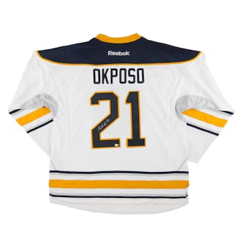 Kyle Okposo Autographed Buffalo Sabres White Hockey Jersey