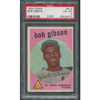1959 Topps Baseball #514 Bob Gibson Rookie PSA 4 (VG-EX)