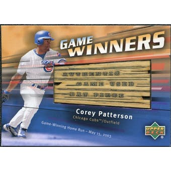 2004 Upper Deck Game Winners Bat #CP Corey Patterson