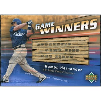 2004 Upper Deck Game Winners Bat #RH Ramon Hernandez