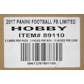 2016 Panini Limited Football Hobby 15-Box Case