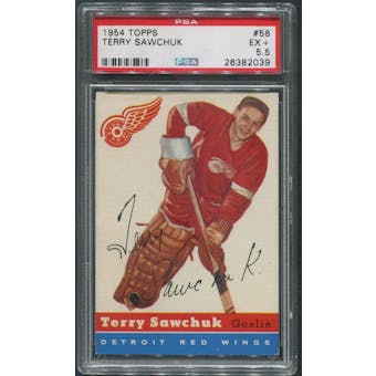 1954/55 Topps Hockey #58 Terry Sawchuk PSA 5.5 (EX+)