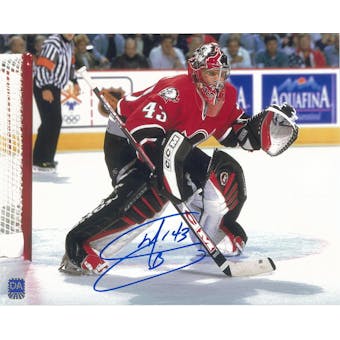 Martin Biron Autographed Buffalo Sabres 8x10 Red Jersey Photo