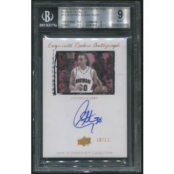 2009/10 Exquisite Collection #72 Stephen Curry Rookie Parallel Auto #10/31 BGS 9 (MINT)