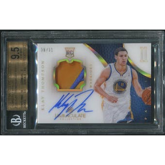 2012/13 Immaculate Collection #180 Klay Thompson Numbers Parallel Rookie Patch Auto #06/11 BGS 9.5 (GEM MINT)