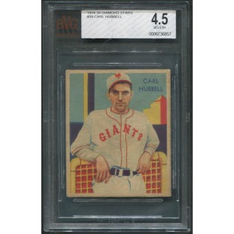 1934-36 Diamond Stars Baseball #39 Carl Hubbell BVG 4.5 (VG-EX+)