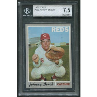 1970 Topps Baseball #660 Johnny Bench BVG 7.5 (NM+)