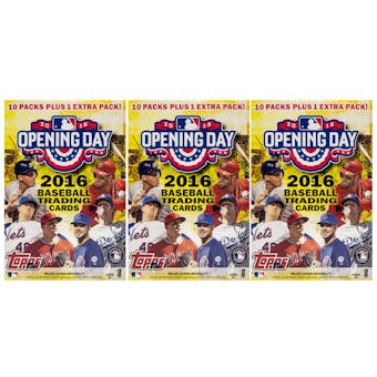 2016 Topps Opening Day Baseball 11-Pack Box (Lot of 3)