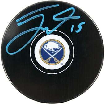 Jack Eichel #15 Autographed Buffalo Sabres Ice Blue Hockey Puck