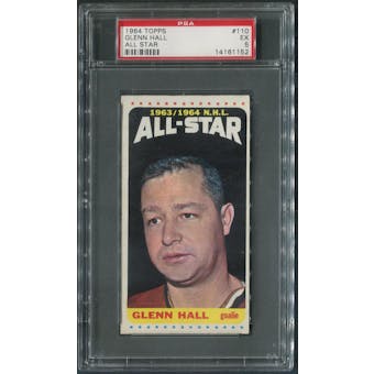 1964/65 Topps Hockey #110 Glenn Hall All Star PSA 5 (EX)