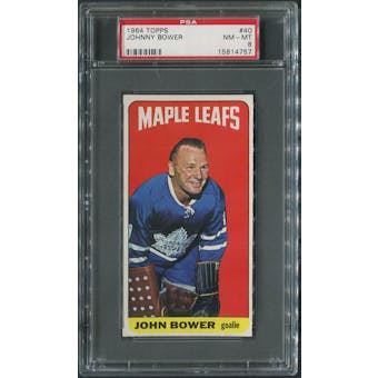 1964/65 Topps Hockey #40 Johnny Bower PSA 8 (NM-MT)