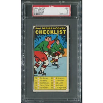 1964/65 Topps Hockey #55 2nd Checklist SP PSA 5 (EX)