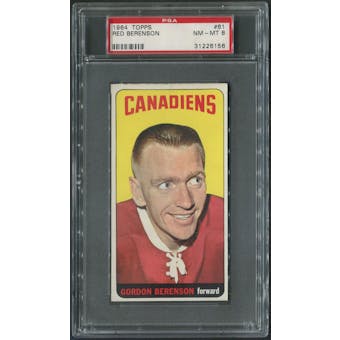 1964/65 Topps Hockey #61 Red Berenson PSA 8 (NM-MT)