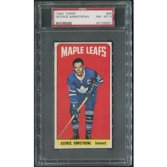 1964/65 Topps Hockey #69 George Armstrong PSA 8 (NM-MT)