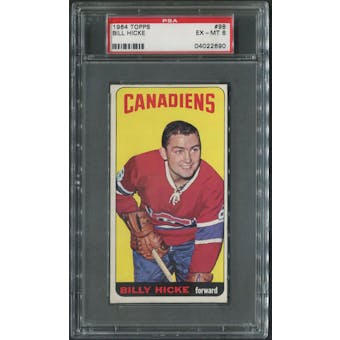 1964/65 Topps Hockey #98 Bill Hicke SP PSA 6 (EX-MT)