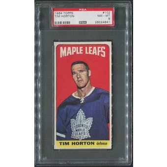 1964/65 Topps Hockey #102 Tim Horton PSA 8 (NM-MT)