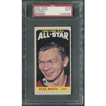 1964/65 Topps Hockey #106 Stan Mikita All Star SP PSA 7 (NM)