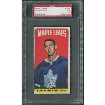 1964/65 Topps Hockey #102 Tim Horton PSA 3 (VG)