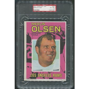 1971 Topps Posters Inserts Football #25 Merlin Olsen PSA 6 (EX-MT)