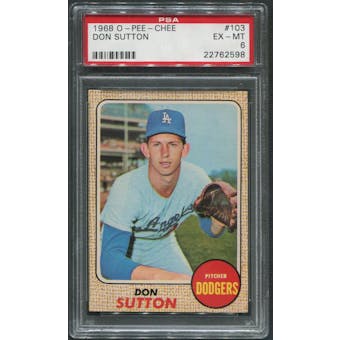 1968 O-Pee-Chee Baseball #103 Don Sutton PSA 6 (EX-MT)