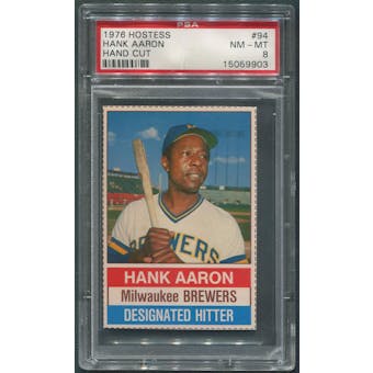 1976 Hostess Baseball #94 Hank Aaron Hand Cut PSA 8 (NM-MT)