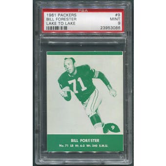 1961 Packers Lake to Lake Football #9 Bill Forester PSA 9 (MINT)