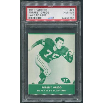 1961 Packers Lake to Lake Football #27 Forrest Gregg PSA 8 (NM-MT)