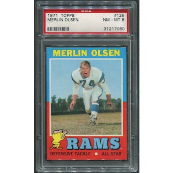 1971 Topps Football #125 Merlin Olsen PSA 8 (NM-MT)