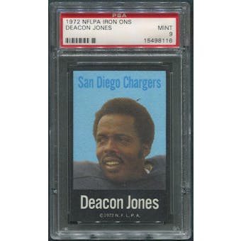 1972 NFLPA Iron Ons Football #18 Deacon Jones PSA 9 (MINT)