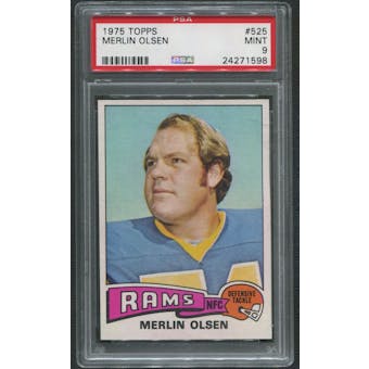 1975 Topps Football #525 Merlin Olsen PSA 9 (MINT)