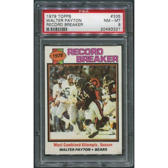 1979 Topps Football #335 Walter Payton Record Breaker PSA 8 (NM-MT)
