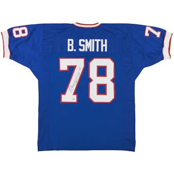 Bruce Smith Autographed Buffalo Bills Blue Football Jersey w/ HOF
