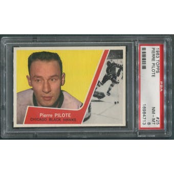 1963/64 Topps Hockey #25 Pierre Pilote PSA 8 (NM-MT)
