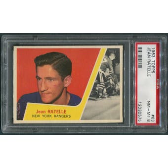 1963/64 Topps Hockey #63 Jean Ratelle PSA 8 (NM-MT)