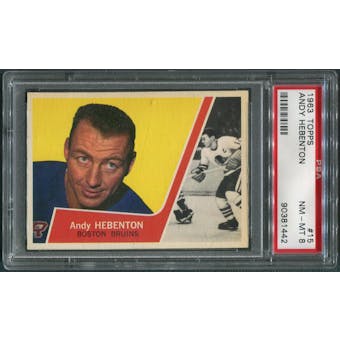 1963/64 Topps Hockey #15 Andy Hebenton PSA 8 (NM-MT)