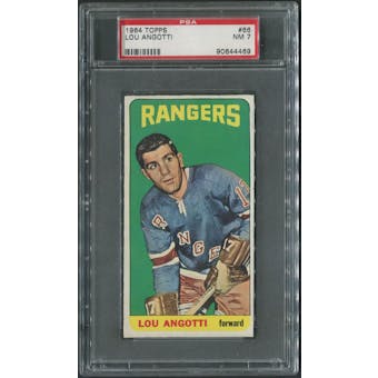 1964/65 Topps Hockey #66 Lou Angotti Rookie PSA 7 (NM)