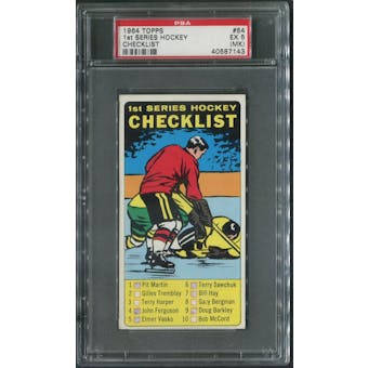 1964/65 Topps Hockey #54 1st Checklist PSA 5 (EX) (MK)