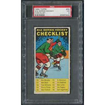 1964/65 Topps Hockey #55 2nd Checklist SP PSA 3 (VG)